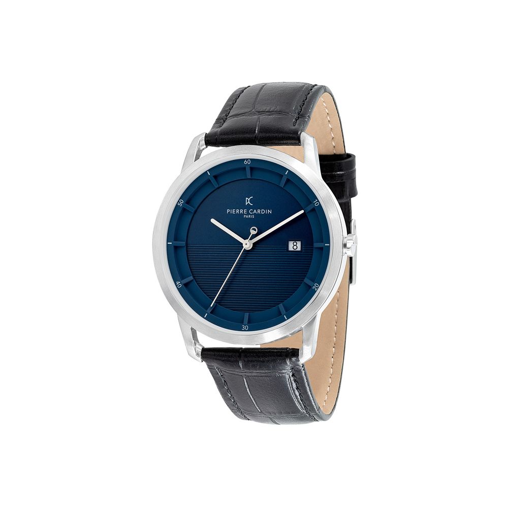 Pierre Cardin Black Leather Dress Watch