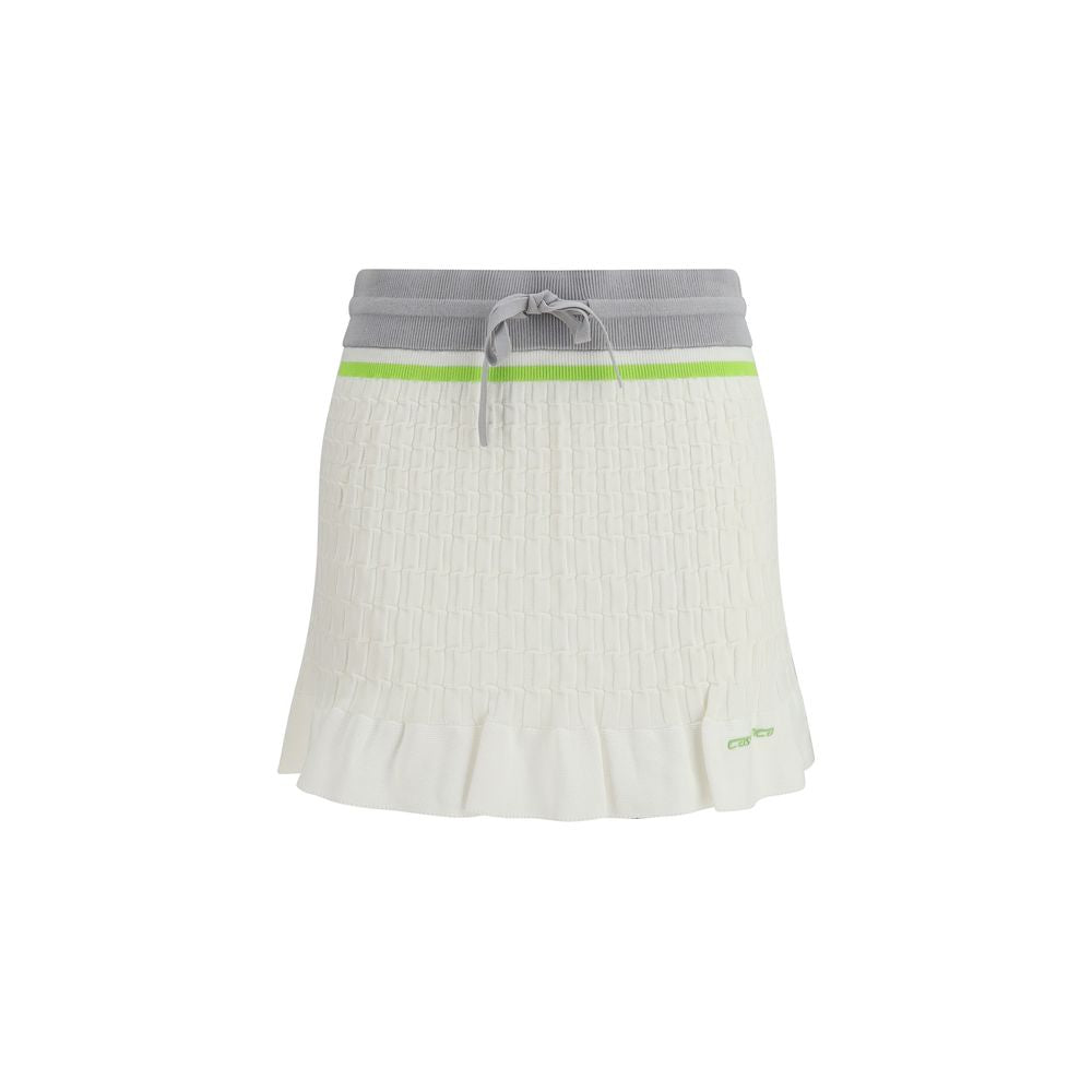 Casablanca White Cotton Mini Skirt