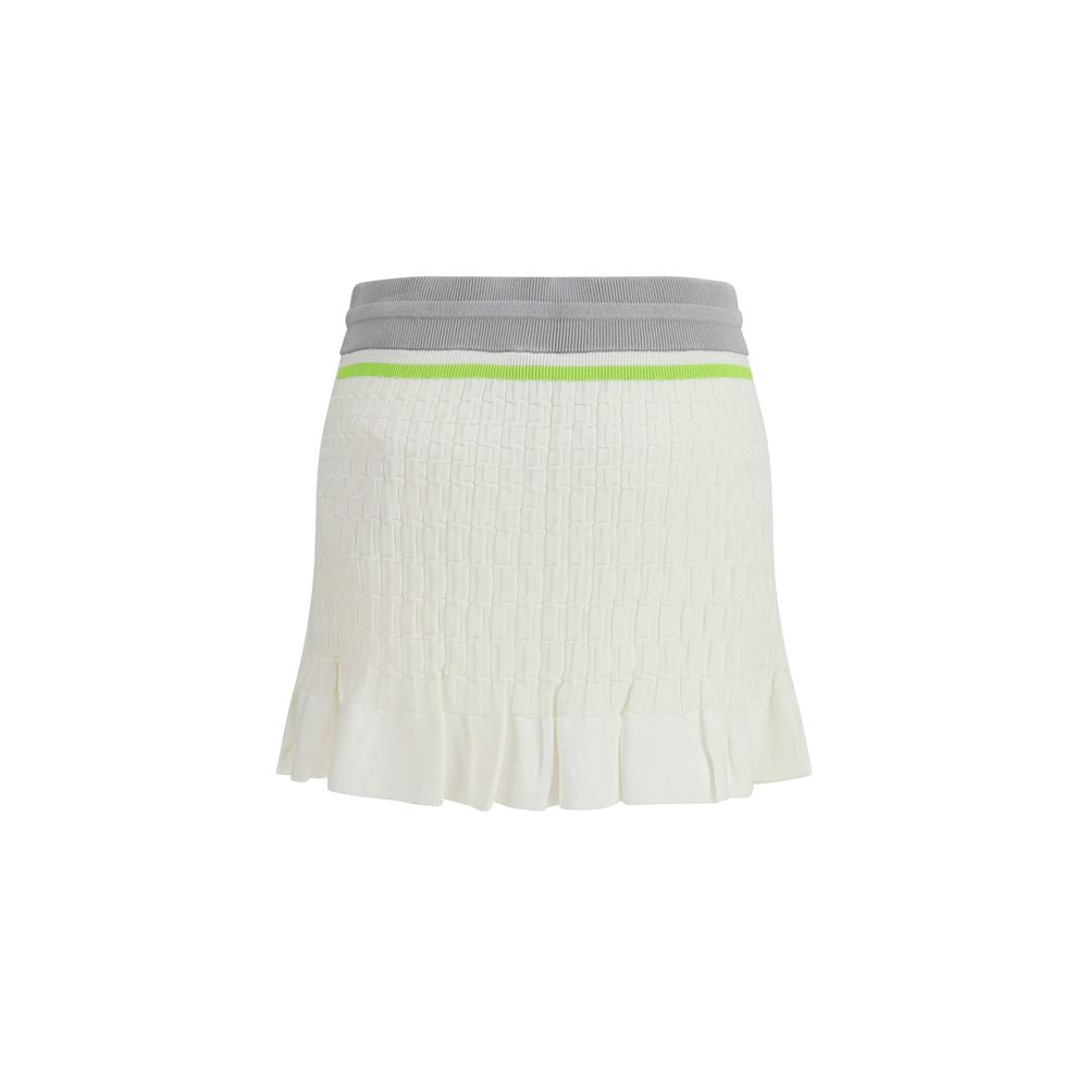 Casablanca White Cotton Mini Skirt