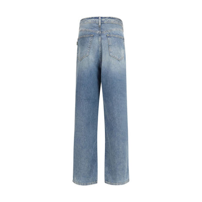 Haikure Blue Cotton Relaxed Fit Jeans