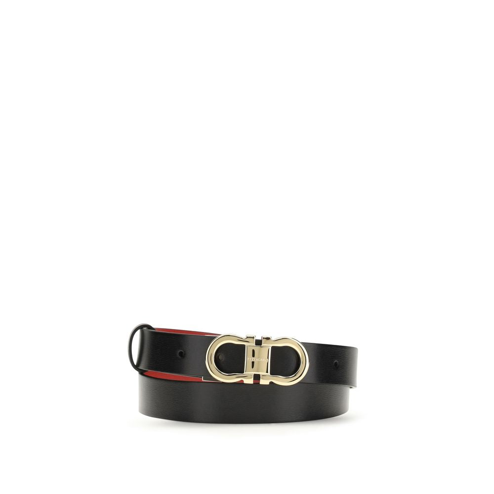 Ferragamo Black Calf Leather Bos Taurus Regular Belt