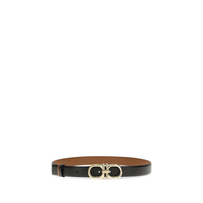Ferragamo Black Calf Leather Bos Taurus Regular Belt