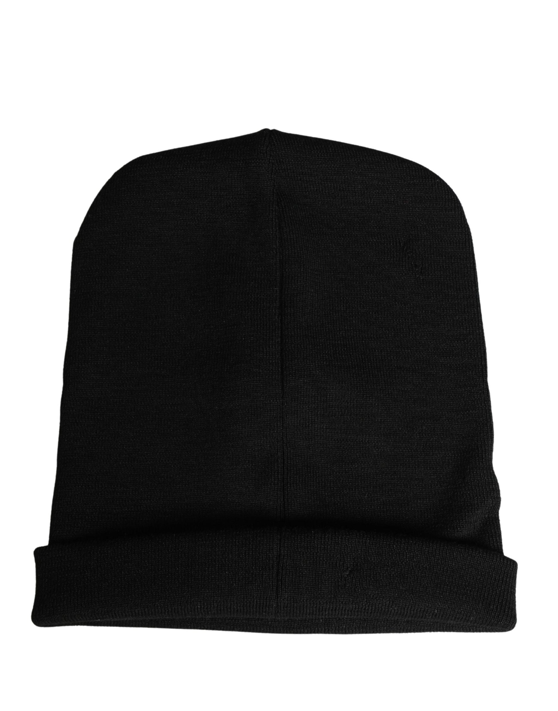 Givenchy Men Black 100% Wool Winter Warmer Beanie Capello Hat