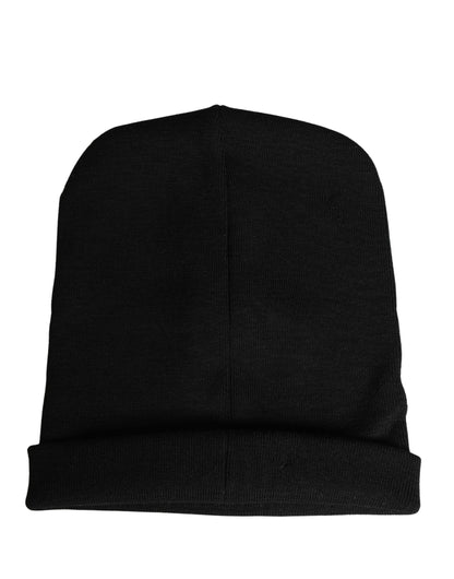 Givenchy Men Black 100% Wool Winter Warmer Beanie Capello Hat