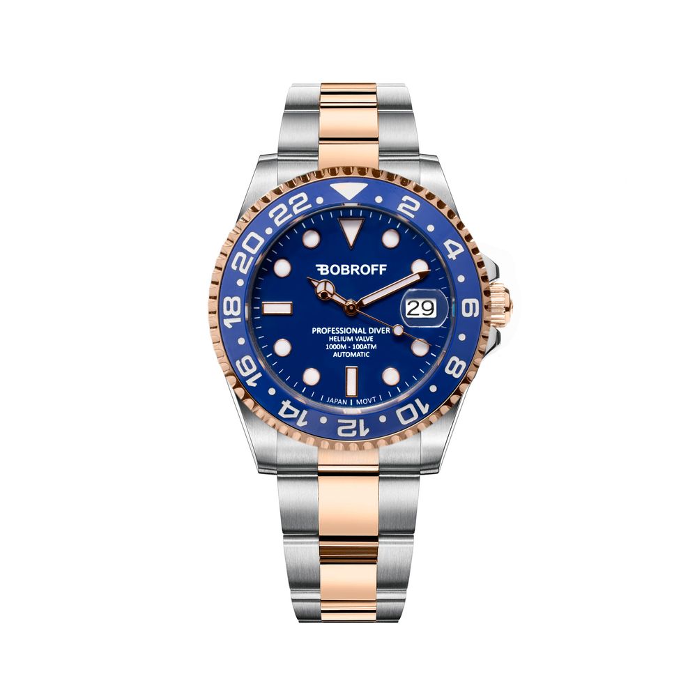 Bobroff Silver Stainless Steel Sport Watch