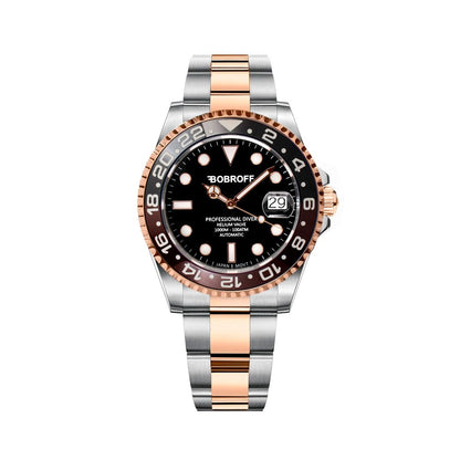 Bobroff Silver Stainless Steel Dress Watch
