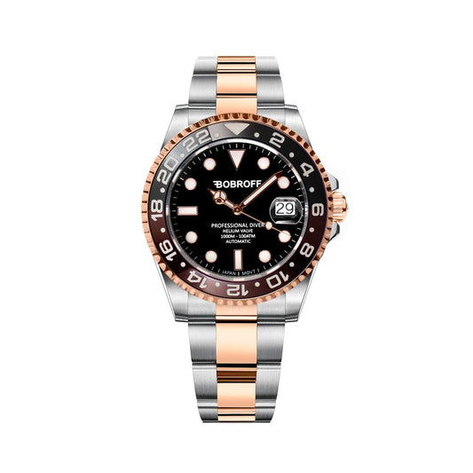 Bobroff Silver Stainless Steel Dress Watch