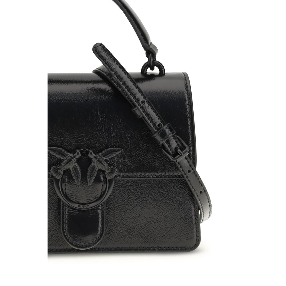 PINKO Black Goatskin Handbag