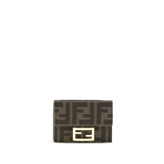 Fendi Brown Fabric Wallet