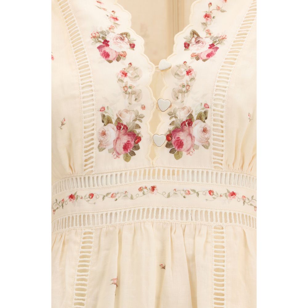 Zimmermann Beige Linen Casual Dress