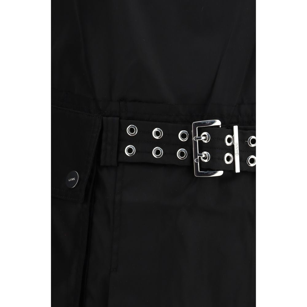 Ganni Black Recycled Polyamide Casual Dress