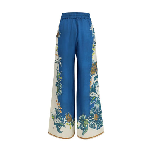 Alemais Blue Linen Casual Pants