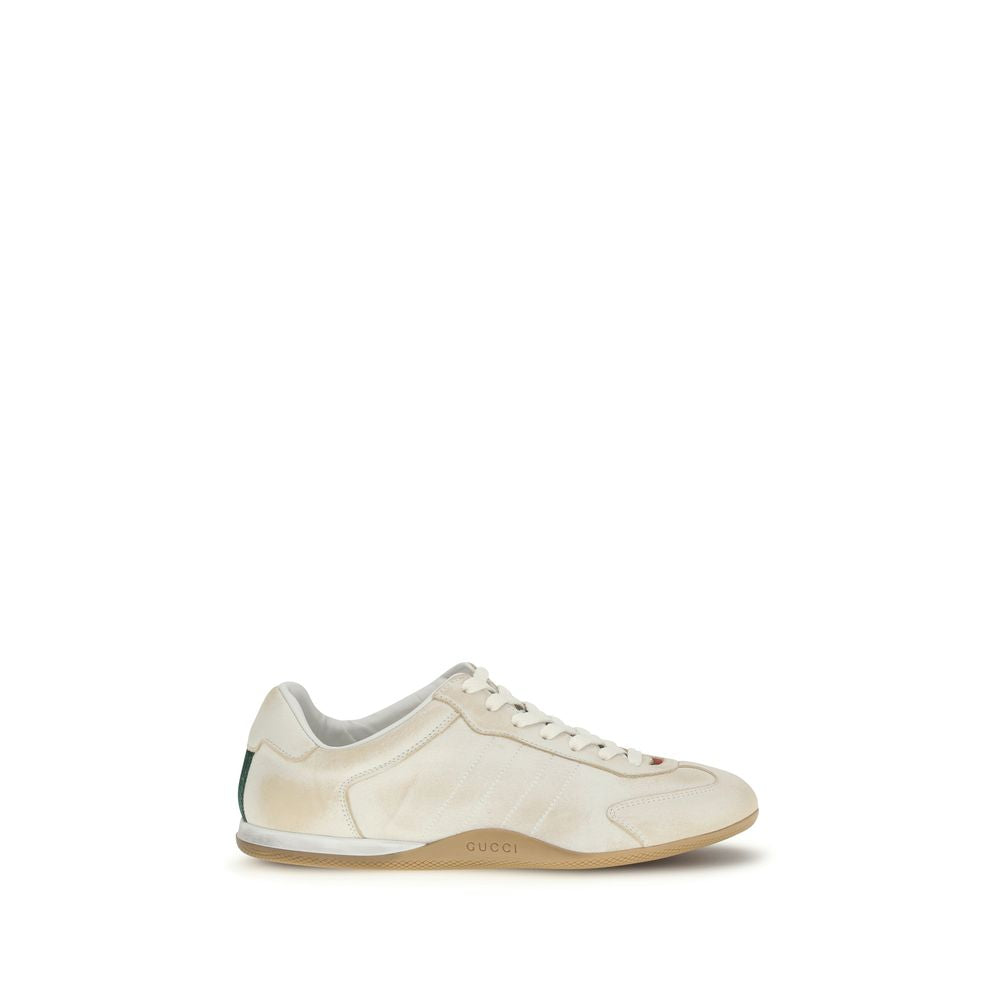 Gucci White Calf Leather Bos Taurus Low Top Sneakers