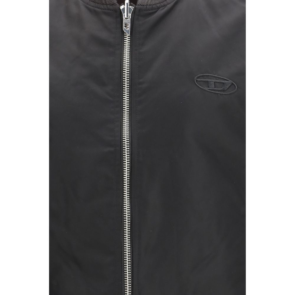 Diesel Brown Polyamide Sleveless Jacket