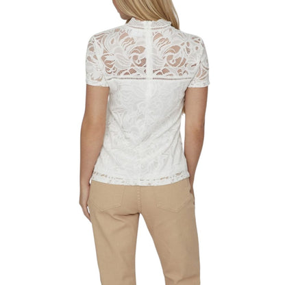 Vila Clothes Cream Polyamide T-Shirt