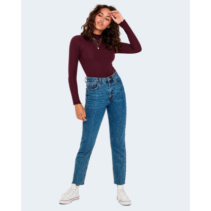 Only Bordeaux Polyester Turtleneck