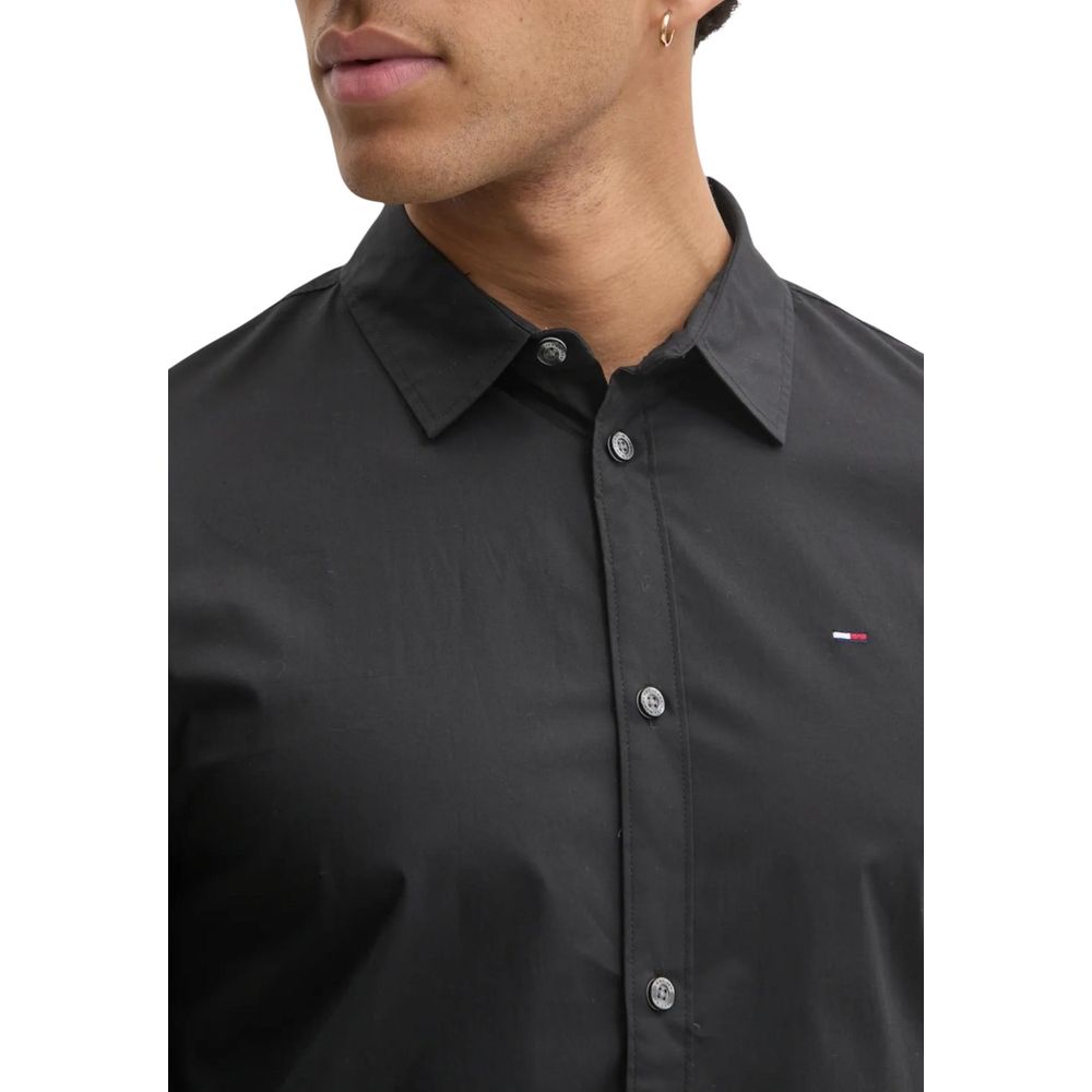Tommy Hilfiger Jeans Black Cotton Dress Shirt