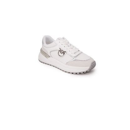PINKO White Leather Low Top Sneakers