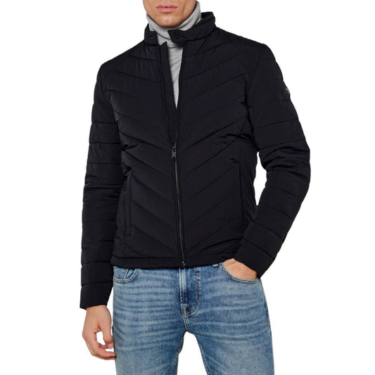 Guess Black Elastane Coat