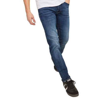 Jack Jones Blue Cotton Relaxed Fit Jeans