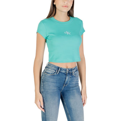 Calvin Klein Jeans Turquoise Cotton T-Shirt