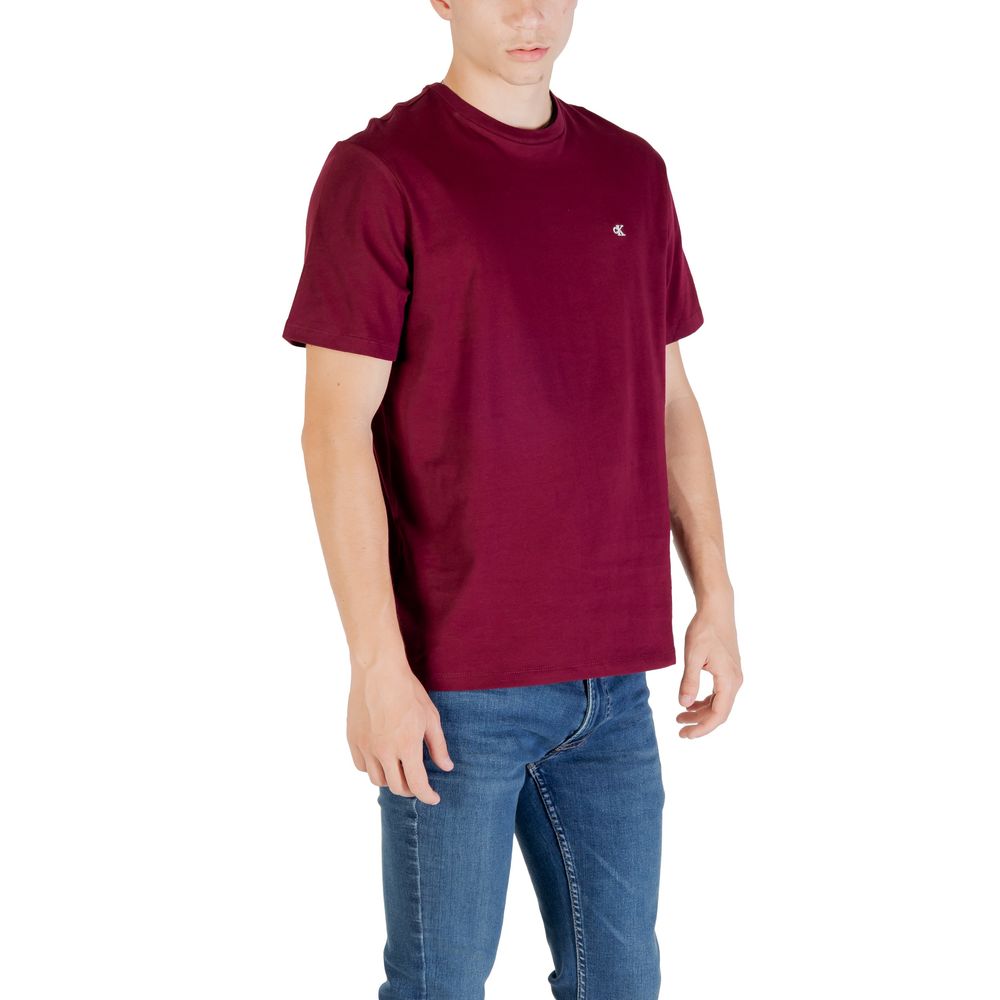Calvin Klein Jeans Bordeaux Cotton T-Shirt