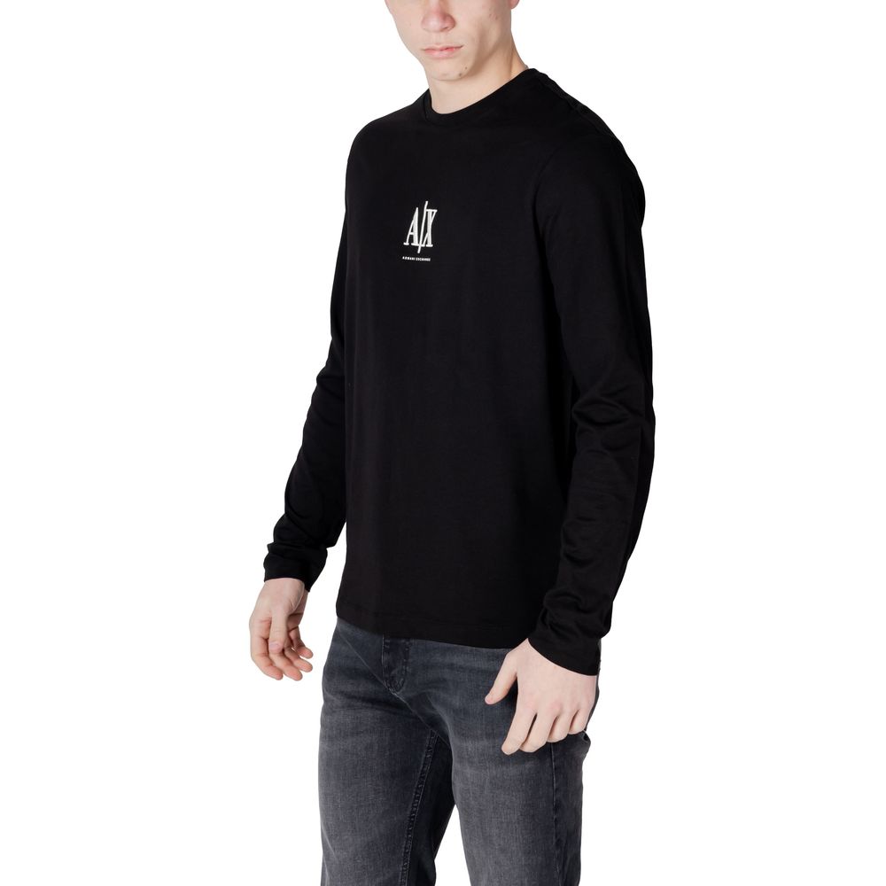 Armani Exchange Black Cotton Long Sleeve T-Shirt