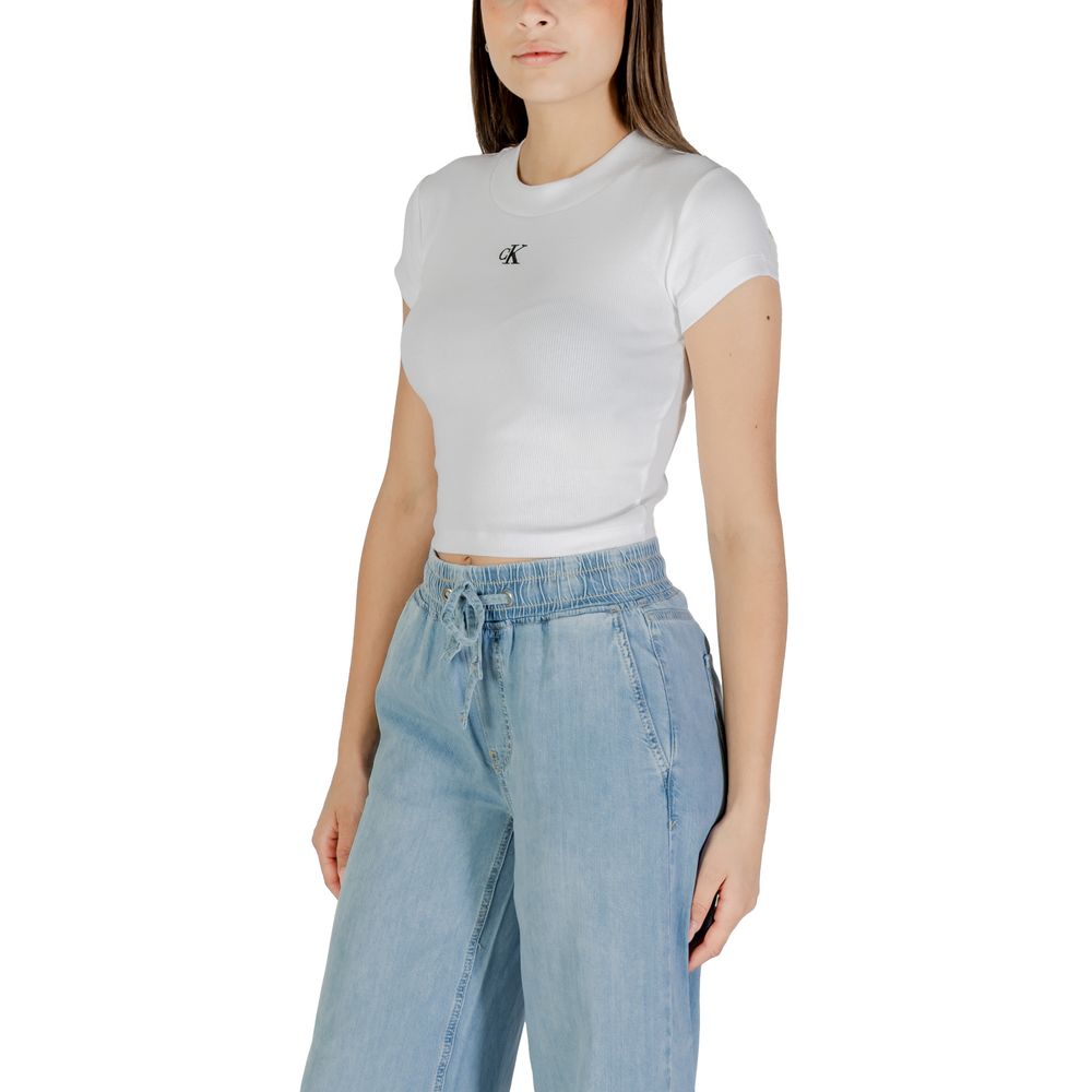 Calvin Klein Jeans White Cotton T-Shirt