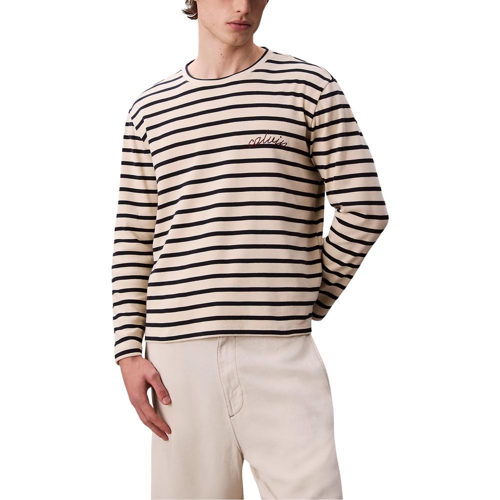 Calvin Klein Jeans White Cotton Long Sleeve T-Shirt