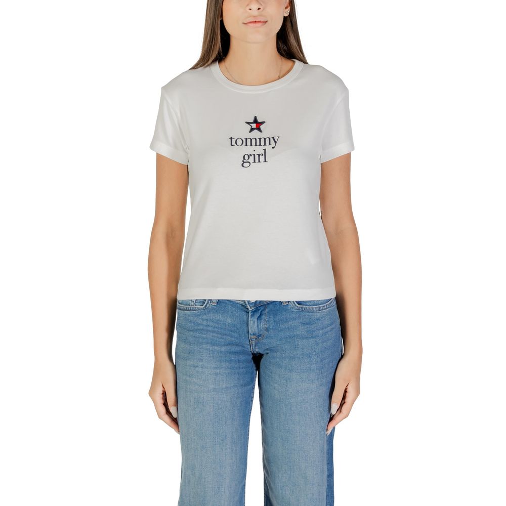 Tommy Hilfiger Jeans Cream Organic Cotton T-Shirt