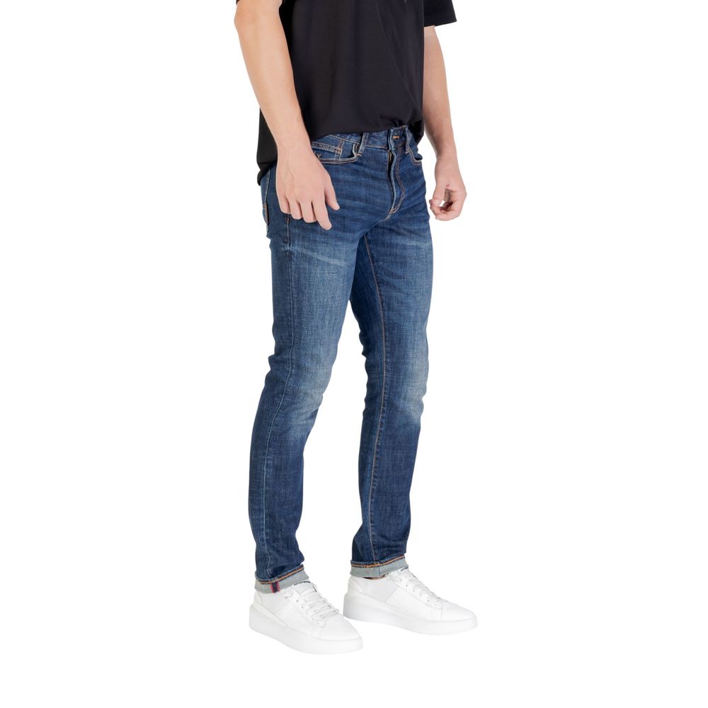 Armani Exchange Blue Cotton Relaxed Fit Jeans