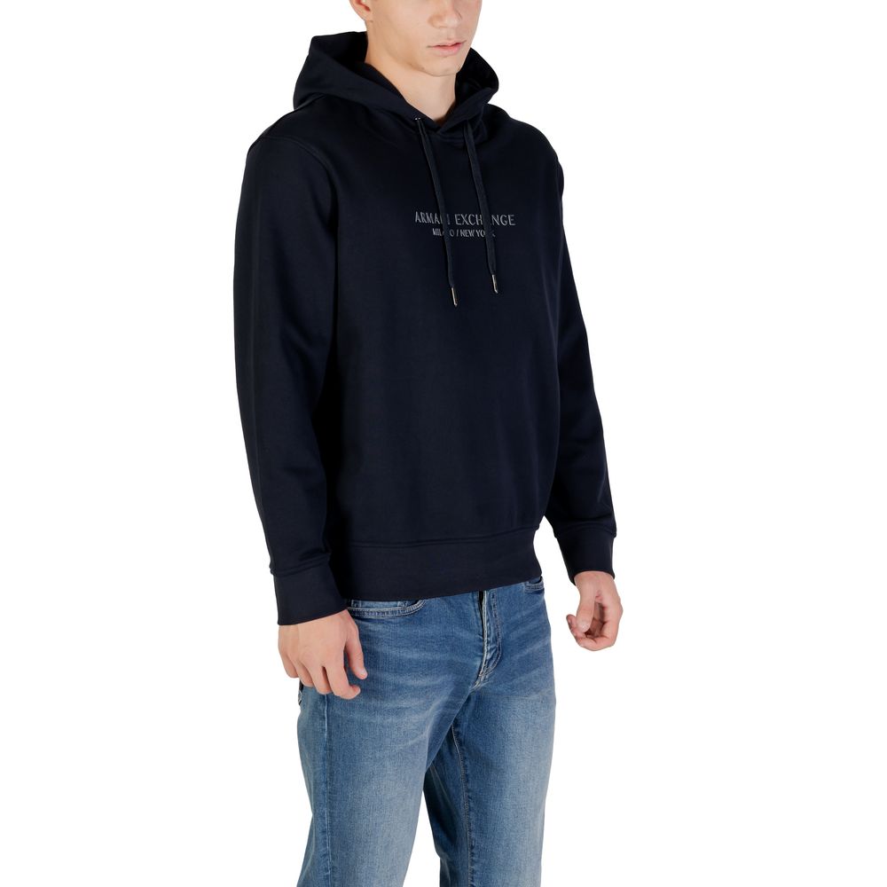 Armani Exchange Blue Cotton Hoodie