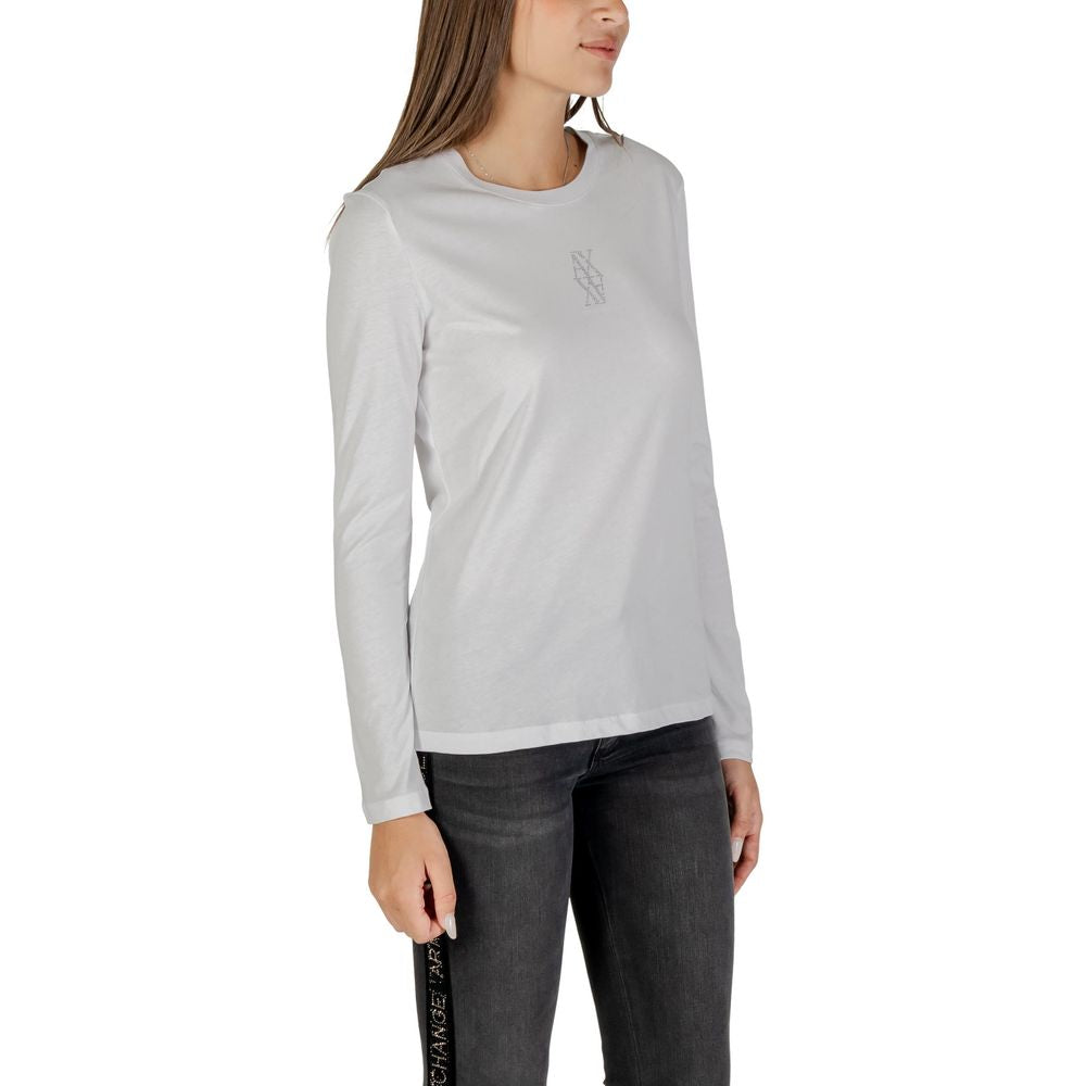 Armani Exchange White Cotton Long Sleeve T-Shirt