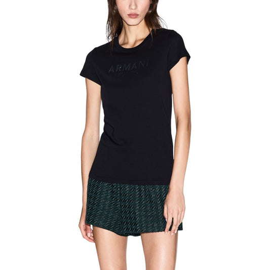 Armani Exchange Black Cotton T-Shirt