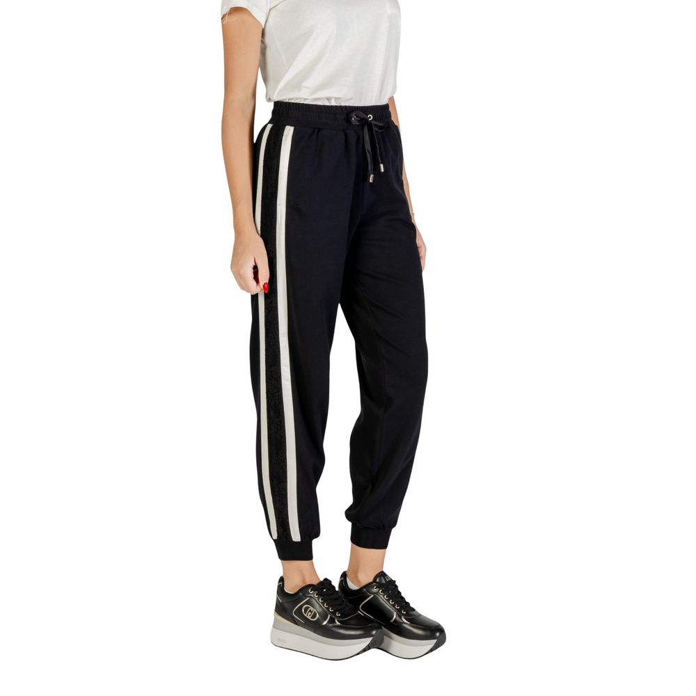 Liu Jo Black And White Cotton Joggers (Workout Pants)