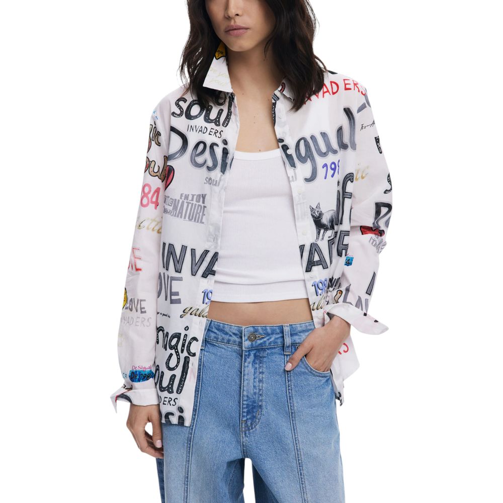 Desigual White Cotton Blouse