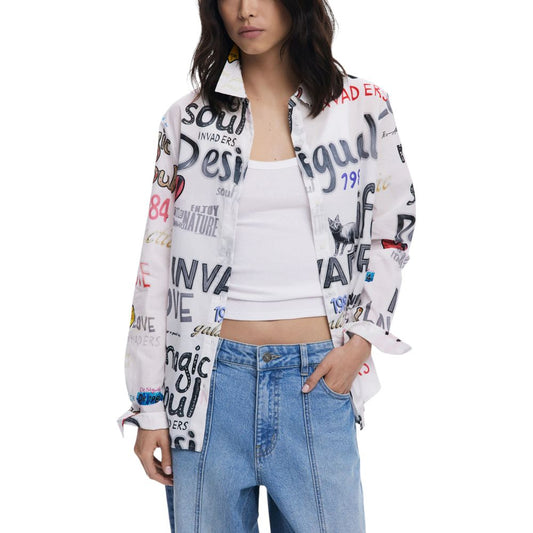 Desigual White Cotton Blouse