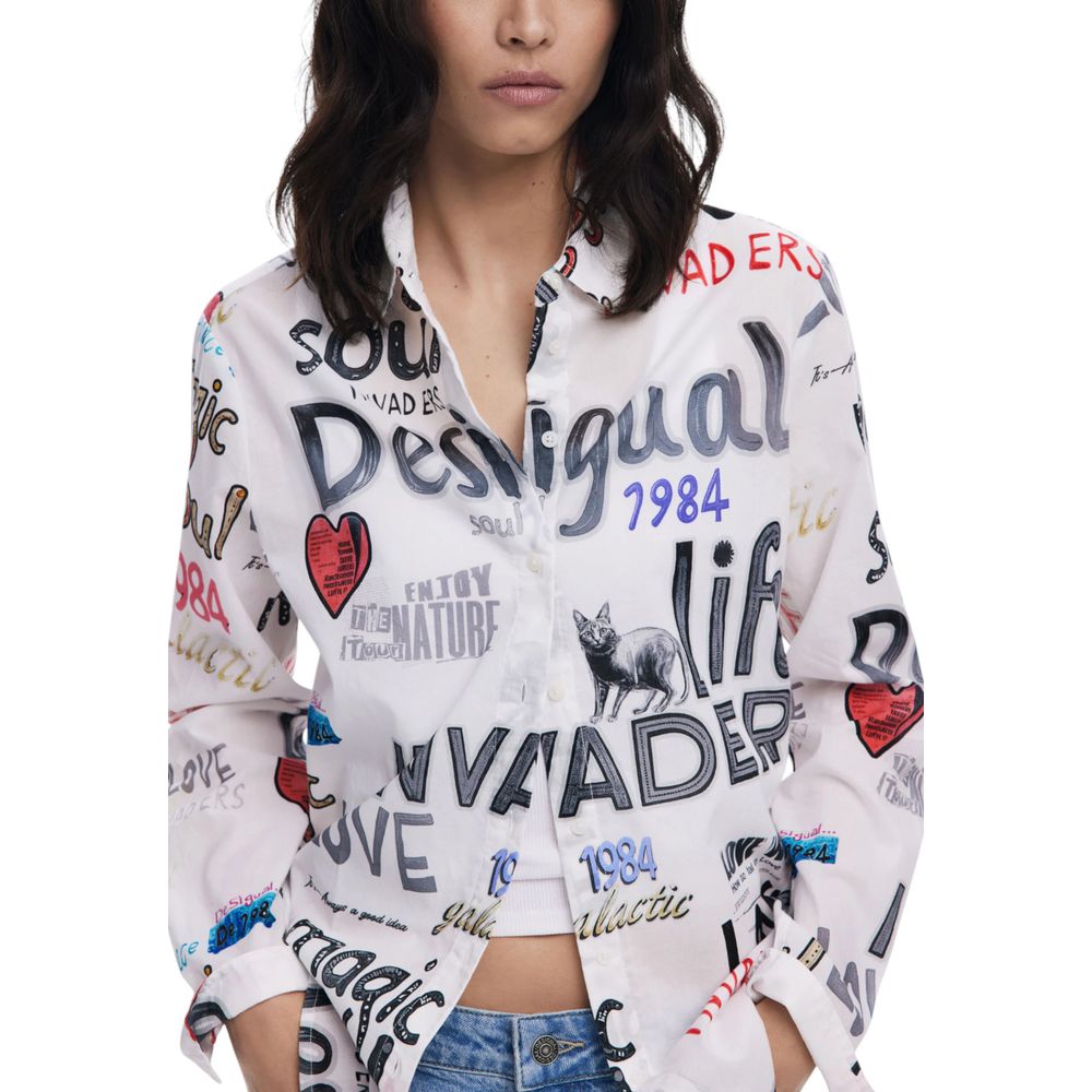 Desigual White Cotton Blouse