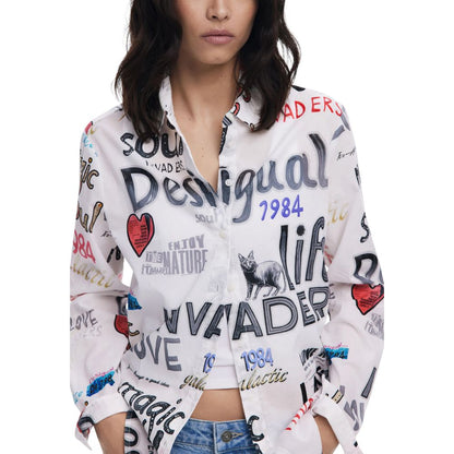 Desigual White Cotton Blouse