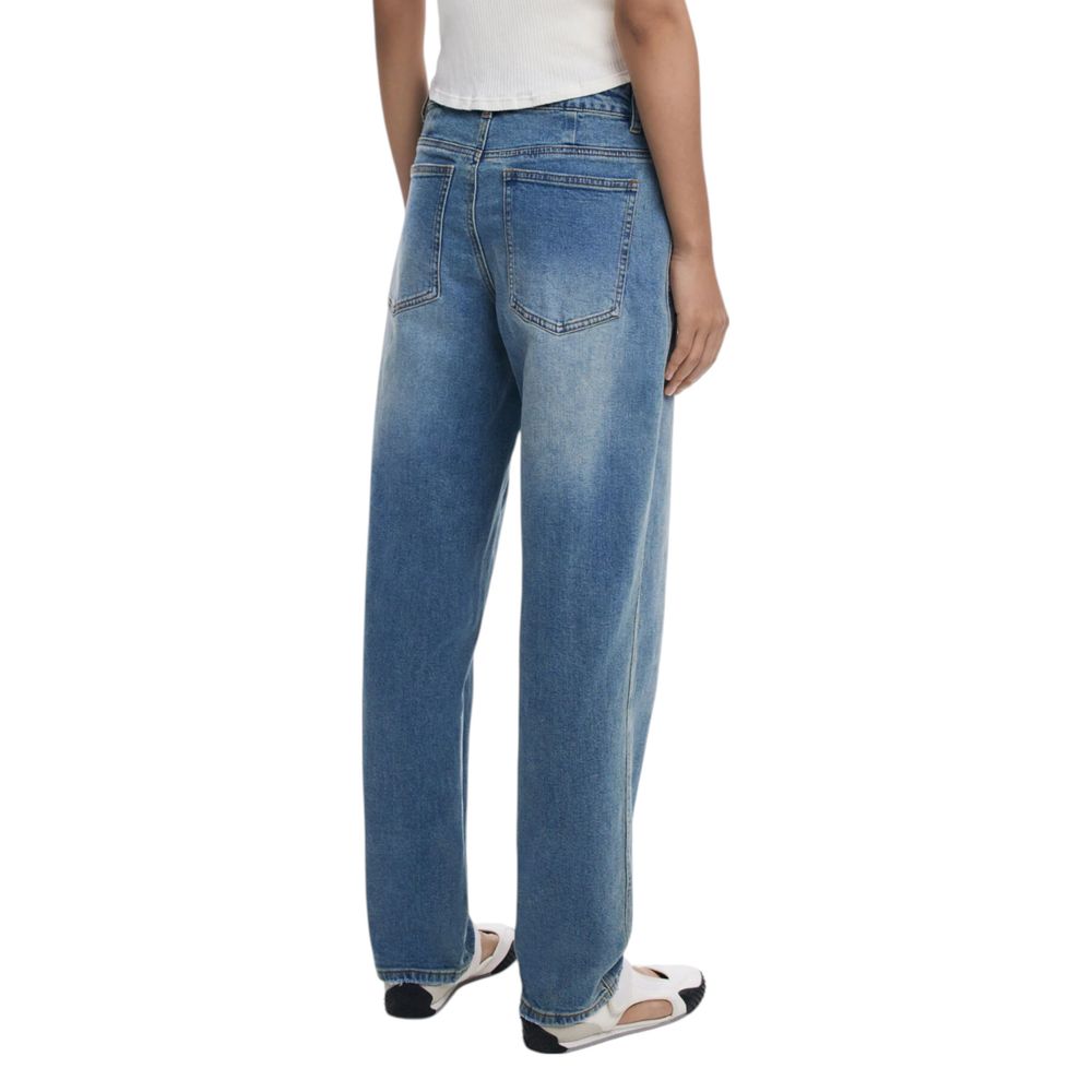 Desigual Blue Cotton Boyfriend Jeans