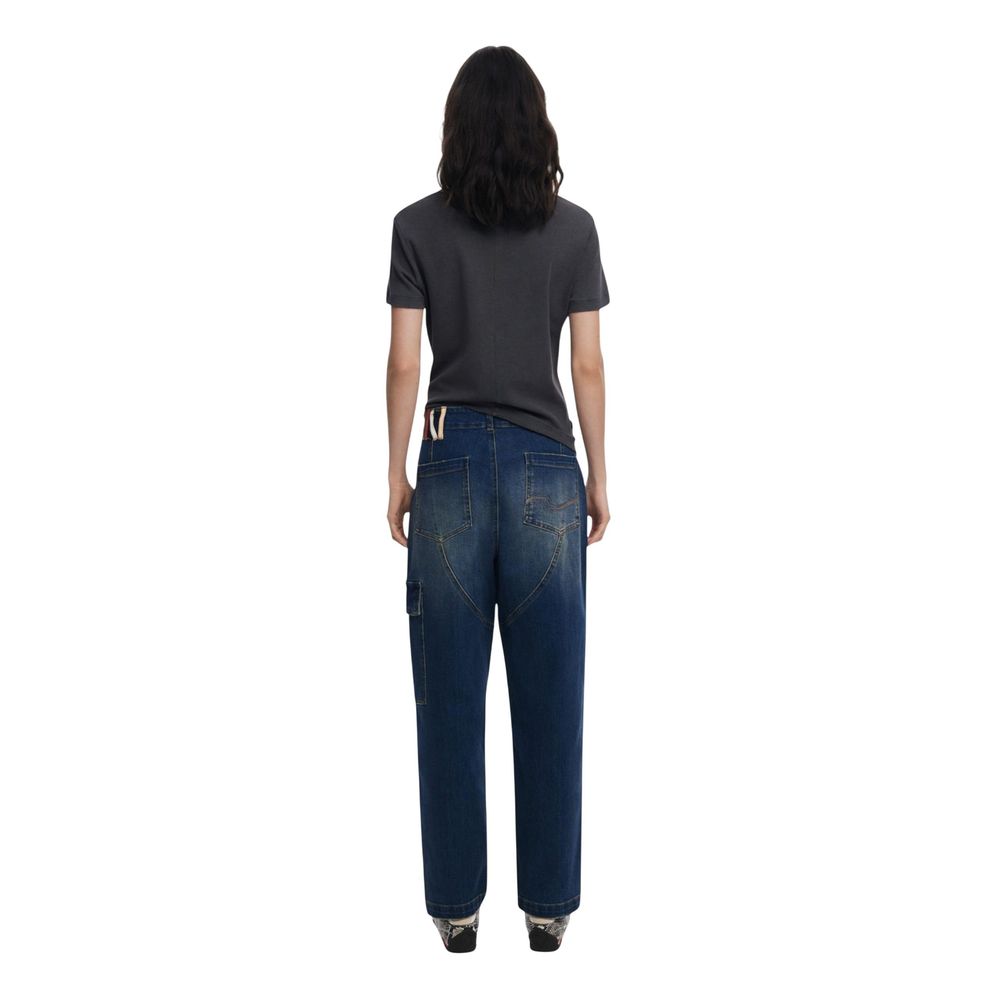 Desigual Blue Cotton Boyfriend Jeans