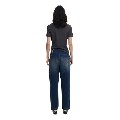 Desigual Blue Cotton Boyfriend Jeans
