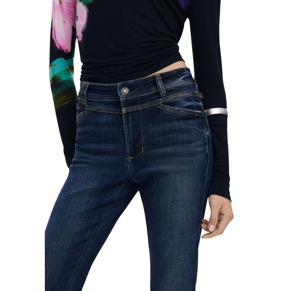Desigual Blue Cotton Bootcut Jeans