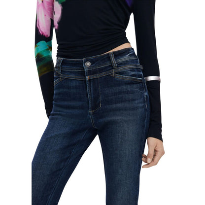 Desigual Blue Cotton Bootcut Jeans