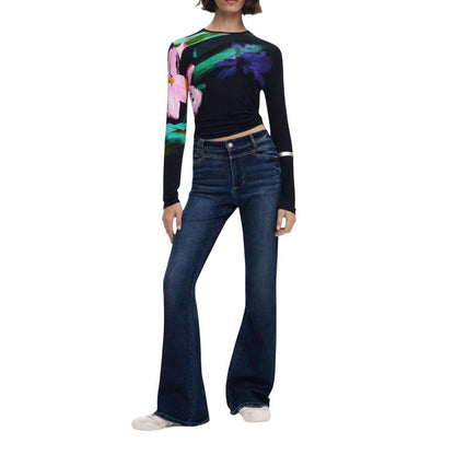 Desigual Blue Cotton Bootcut Jeans