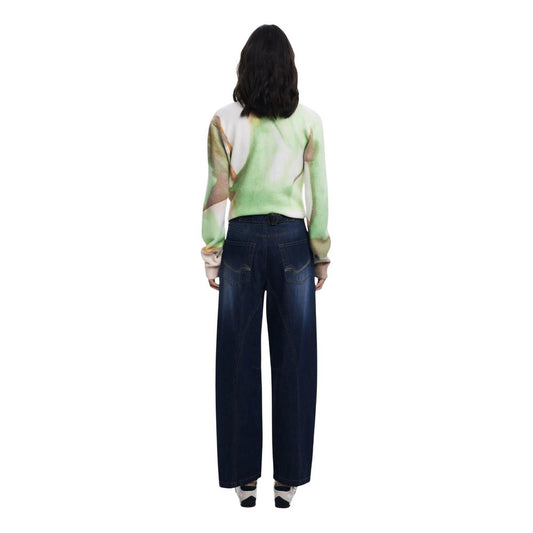 Desigual Blue Cotton Relaxed Fit Jeans