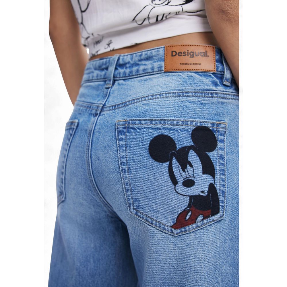 Desigual Blue Cotton Bootcut Jeans