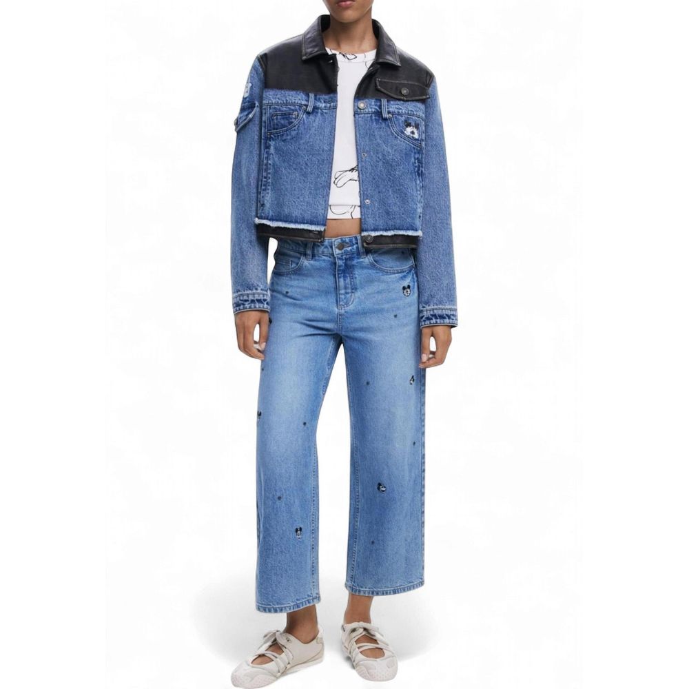 Desigual Blue Cotton Bootcut Jeans