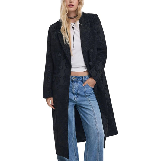Desigual Black Polyester Coat