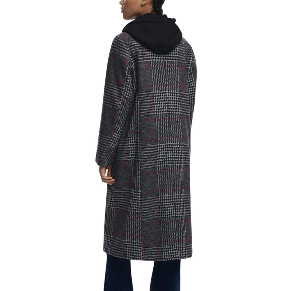 Desigual Gray Polyester Coat